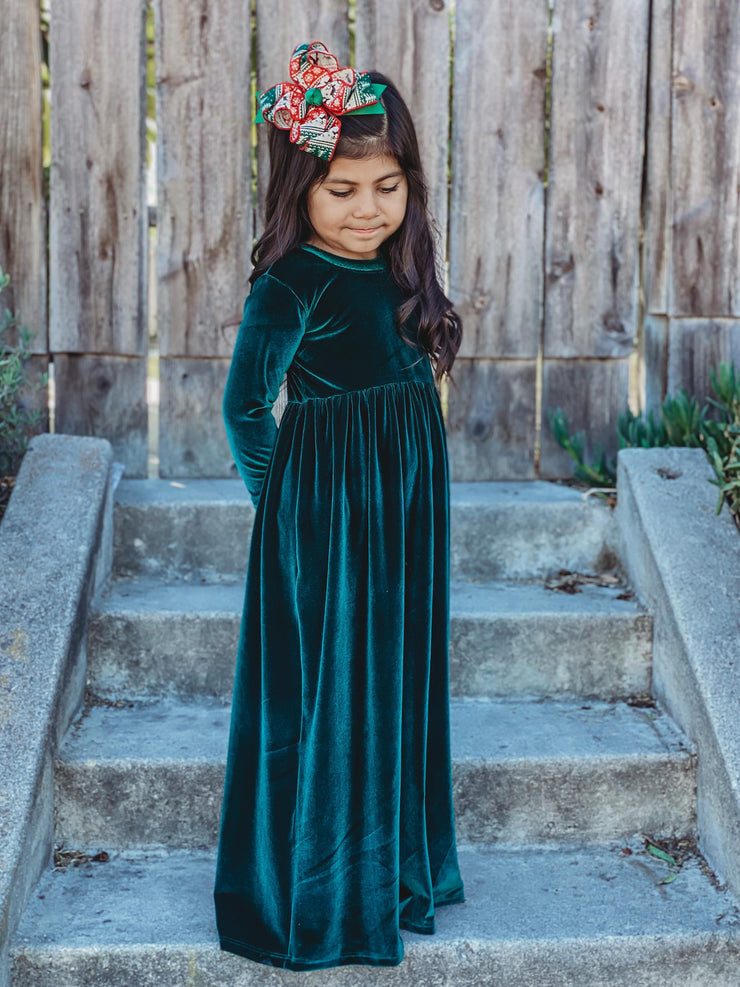 Green velvet maxi dress, toddler maxi ...